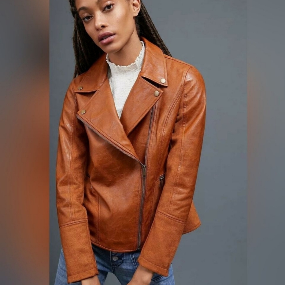 By Anthropologie Robyn faux leather moto jacket